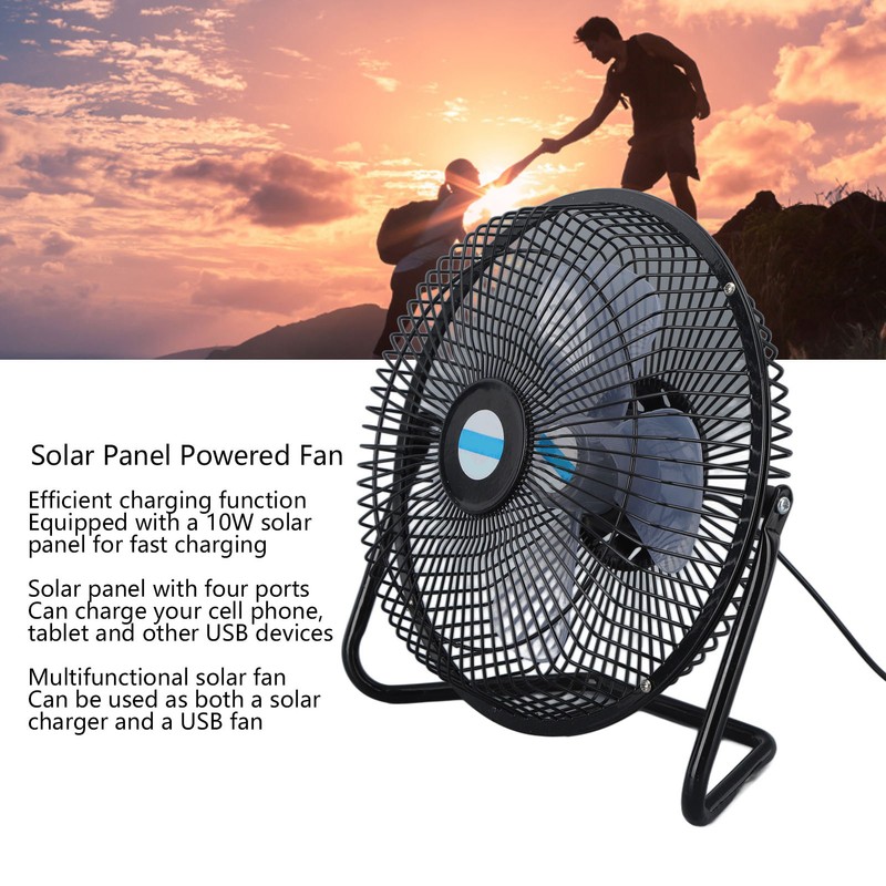 10W Solar Panel Powered Fan 8inch USB Portable Solar Panel