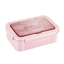 PchLight Bento Box, Antibacterial, Bento Box, Approx. 7.9 x 5.2 x 2.8 inches (20.0 x 13.2 x 7 cm), Tower, One-Push Sealed Dishwasher, Large Capacity, 43.1 fl oz (1,400 ml) (Pink)