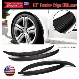 SteelCase 4 Pcs 10" Carbon Effect Diffuser Flare Lip Trim For Dodge Wheel Fender Edge