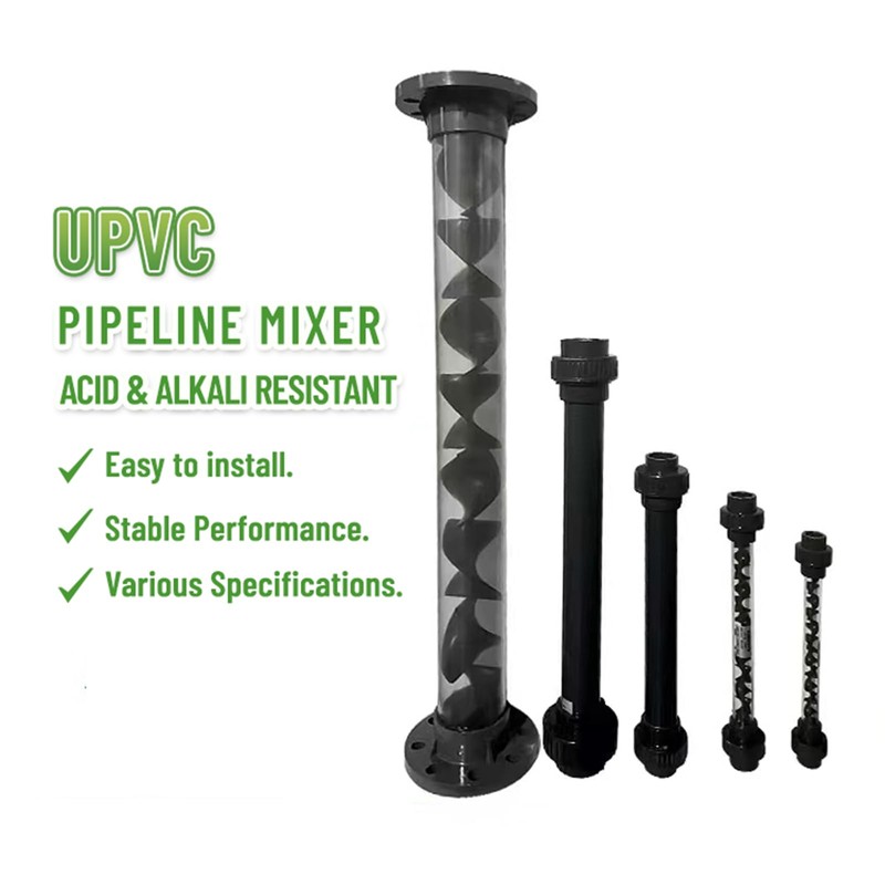 2 inch Static Mixer for ozonated Water Mixing, PVC Static