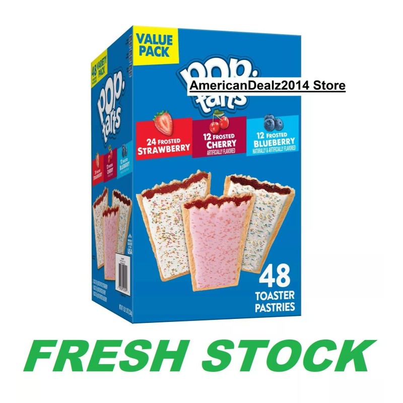 Pop-Tarts Variety Pack, Strawberry, Cherry, and Blueberry (48 ct) SEALED