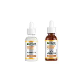 Kit Garnier Express Aclara Vitamina C Serum día + Serum noche, para una piel radiante, unifica el tono durante el día y reduce las manchas durante la noche