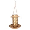 Hanging Bird Feeder Solar Powered Light Hollow Design Sturdy Stable