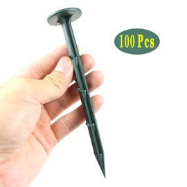 50/100/150 Pack 6 Inch Plastic Garden Lawn Stakes, Landscape Anchors Rustproof Spikes for Ground Lawn Edging, Weed Fabric, Tarp, Christmas Yard Decor, Camping Tent (100)
