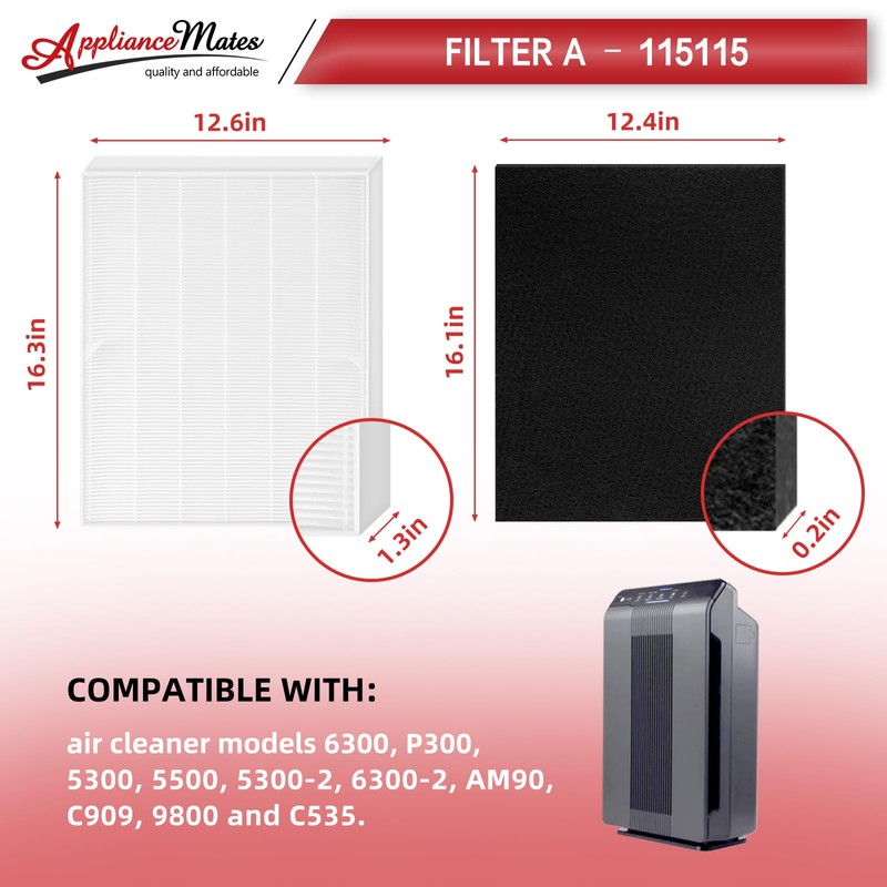 C535 Replacement Filter for Winix, 115115 HEPA Replacement Filter A