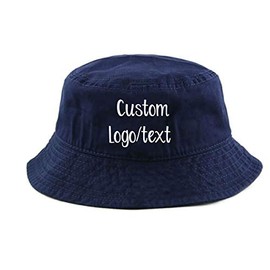 INK STITCH 1500 Adult Unisex Unisex Custom Design Your Own Stitching Bucket Hats - Navy (S/M)