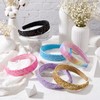 MOTIBACK 6Pcs Glitter Rainbow Headbands Non-Slip Sparkly Hair Accessories.