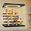 LANSCOERY Acrylic Display Case, Wall Mounted Lighted, 5 Tier, Black