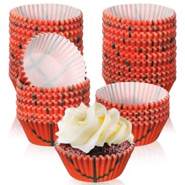 Maxcheck 300 Pcs Basketball Cupcake Liners Basketball Cupcake Wrappers Basketball Baking Cups Basketball Cupcake Decoration for Birthday Holiday Basketball Party Supplies
