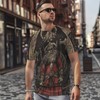 3D Pattern Print T-Shirt Viking Warrior Design Breathable Cool Lightweight