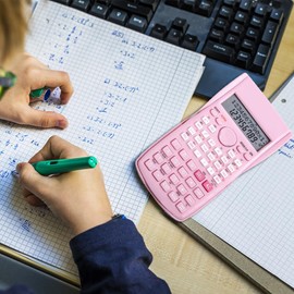 Scientific Calculator, 12 Digit, 240 Functions, Multifunction Calculator, Graphic School Supplies with Sliding Hard Cover for Students, Teachers, Business People