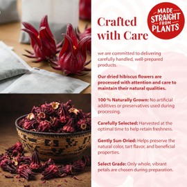 Hibiscus Tea - 50 Tea Bags,100% Natural Dried Hibiscus Flowers, HerbalTea, Caffeine Free, Non-GMO, Sugar-free. Perfect for Hot or IcedTea. by Akshit
