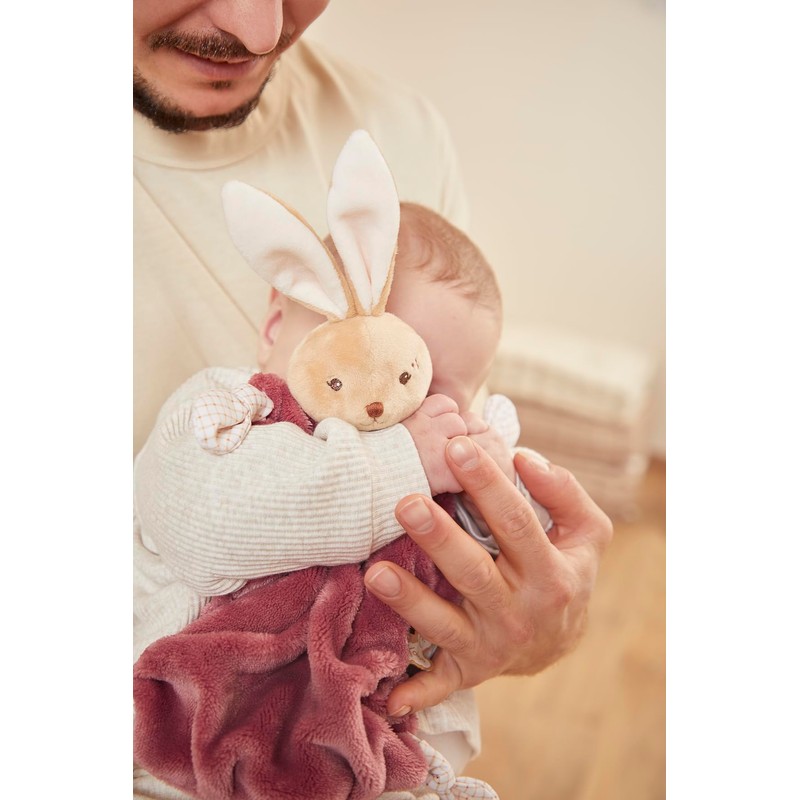 Kaloo - Comforter Rabbit Bordeaux 24 cm - Flat Baby