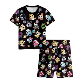 Gaifully Pyjamas for Boys Short Sleeve Pjs 2 Piece Sleepwear Pajama Set 5-12 Years Black