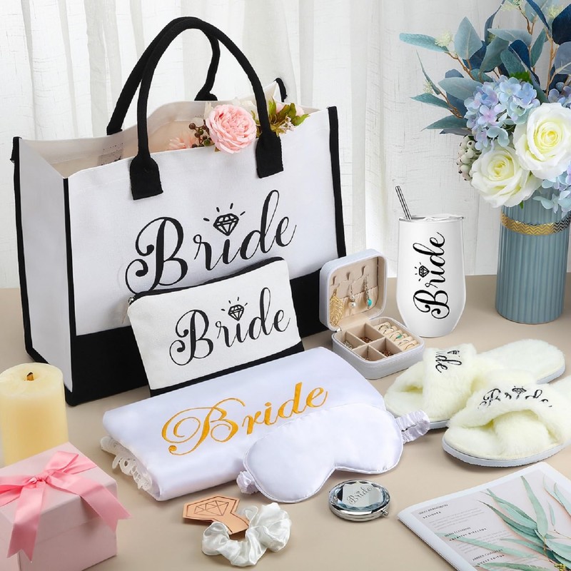 JaGely 9 Pcs Bride Gifts Set Bride Shower Bachelorette Gifts