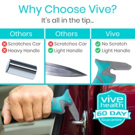 Vive Car Handle Assist for Elderly - Scratch Proof Latch - Auto Grab Bar Cane Support Aid - Standing Mobility Safety Tip to Help Get Out - Portable Assistive Device for Seniors, Handicapped