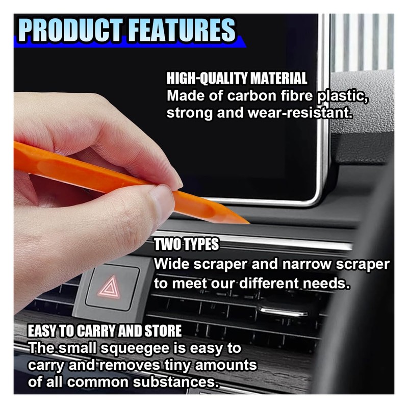 DUSCOKE 3PCS Plastic Scraper Tool - Multi-Purpose Non-Scratch Scrapers Cleaning