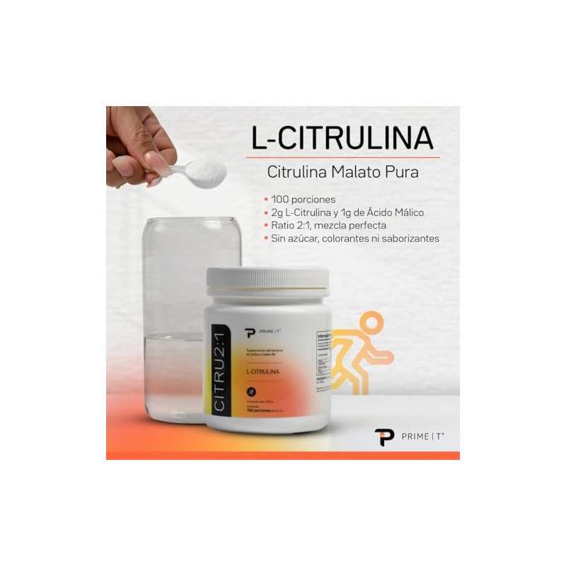 Primetech Nutrition L Citrulina Malato 2:1 Polvo CITRU2:1, 300 gr
