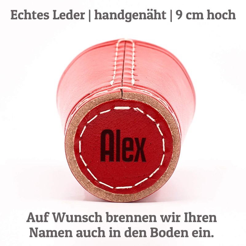 Dice Cup with Engraving – Red – Your Name +