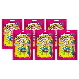 WARHEADS Ooze Chewz Ropes - Chewy Candy Ropes with Sour Filling - Watermelon, Blue Raspberry & Green Apple Flavors - 3 oz. Bags - 6 Pack
