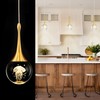 CHYING Gold Pendant Light Crystal LED Pendant Lighting Jellyfish Teardrop