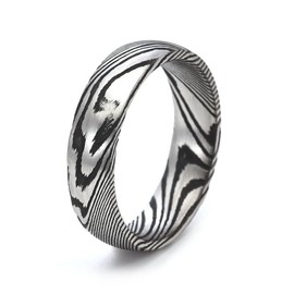 ZXSPGSS Damascus Steel Ring Meteorite patterns, Damascus steel, No Gemstone