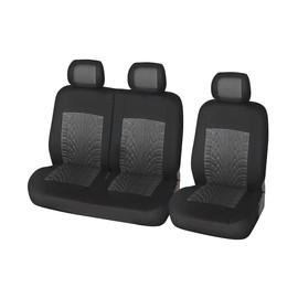 Adunsiaoto Van Seat Covers, Single Driver and Double Passenger 2+1 Lorry Seat Cover, Single & Double Car Seats Covers Universal Fit Vans Trucks Lorry Front Seat, Cars Front Seats Matching Cover