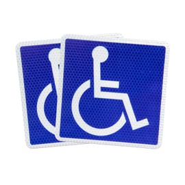 Wheelchair Mark, Small, Magnetic Stickers, 4.7 x 4.7 inches (12 x 12 cm), Set of 2, Wheelchair, Household Car Sizes, Handicapped Equipment, Disabled Equipment, Universal Symbol, International Standard
