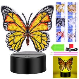Zoyomax Gifts for Girls 5 6 7 8 9 10 Years, Butterfly Diamond Painting Night Light 3D Creative Diamond Painting Children, Birthday Gift for Children Girls from 6-12 Years
