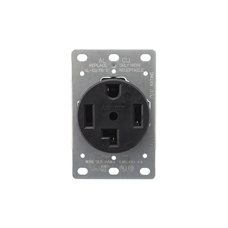 Leviton 4-Wire, 30-Amp, 250V Flush Mount Dryer Receptacle, 278-S00
