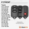 2-pcs Click&Fit Silicone Key Fob Covers for 1998-2008 Toyota Camry