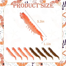 HUIANER Fake Shrimp 8PCS Artificial Shrimp Figures Simulated Cooked Shrimps Realistic Shrimps Model Food for Kitchen Home Decoration Food Sample Display Photography Props