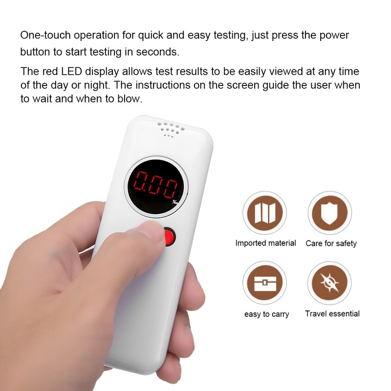 LCD Mini Digital Backlight Folding Mouthpiece Alcohol Breathalyzer Meter Analyzer