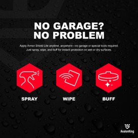 AvalonKing Armor Shield Lite Fast Ceramic Coating Spray – Ceramic Coating for Cars with 6-Month Hydrophobic Protection & Instant Gloss – Car Detailing Spray for Paint, Glass, Wheels & Trim 16 oz