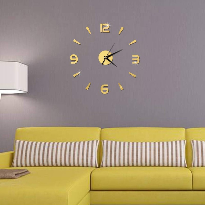 Wall Watch Decor, Wall Clock Sticker 3D Big Watch Decor