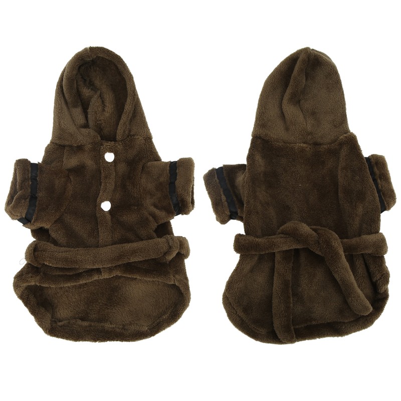 Pet Bathrobe Warm Flannel Quick Drying Dog Hooded Bath Towel