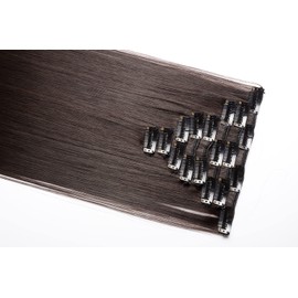 26 Inch 8 Pcs 18 Clips Clip in Hair Extensions Long Straight Full Head Thick Weft Real Natural Hairpiece Dark Brown