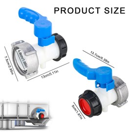 XCRPRT IBC Adapter Ball Valve, IBC Container Flap Valve DN50 75 mm, IBC Tank Accessories Tank Drain Valve, Stopcock, Outlet Valve, Flap Valve for IBC Container, Water Tank, Rain Butt