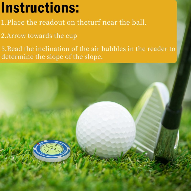 Golf Green Slope Reader with Golf Ball Marker Hat Clip,