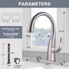 WOWOW Brushed Nickel Kitchen Faucet with Sprayer, Single Handle Gooseneck