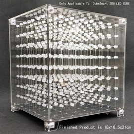 iCubeSmart 3D LED Cube Transparent Acrylic Case It is Only Applicable to 3D8S-BLUE 3D8P-BLUE 3D8S-MUTIL 3D8P-MULTI and 3D8RGB-KIT