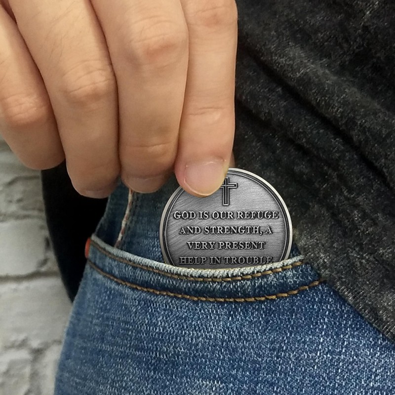 RYUKENLM Jesus Christian Challenge Coin-Empowerment Religious Token - Psalm 46:1