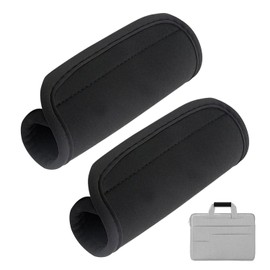 Grip Cover, Set of 2, Suitcase, Steering Wheel Cover, Shock Absorption, Black, Anti-slip, Soft Grip, Stroller Bag, Cart, Multi-purpose, Handle Protective Cover, Compact and Easy to Carry (Black)
