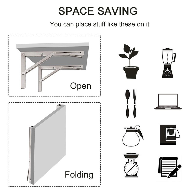 YUMORE 24" Folding Shelf Brackets, Max Load: 330lb Heavy Duty