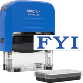 FYI Self Inking Stamp, Printer 20 with 2 Pads - Blue Ink