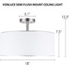 VONLUCE Drum Ceiling Light, 18" Brushed Nickel 3 Light Drum