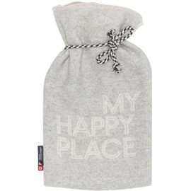David Fussenegger Hot Water Bottle 'My Happy Place' 2L 21 x 38 cm Felt Light Grey