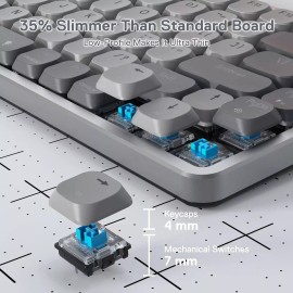 Redragon K652 75% Wireless RGB Mechanical Keyboard, Tri-Mode 84 Keys - Blue Switch