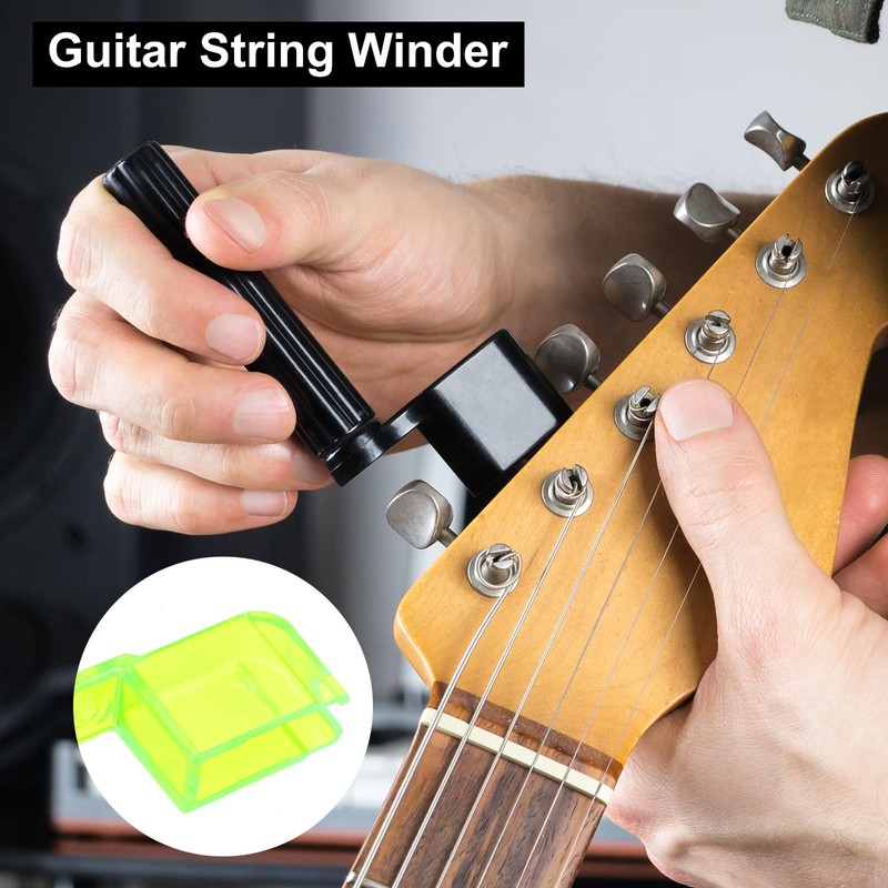 sourcing map 2 Pcs Green Plastic Guitar String Winder Speed