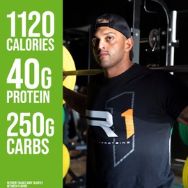 Rule 1 Proteins Rule One Proteins, Mass Gainer-Strawberries & Crme, High-Calorie Weight Gain Formula w/ 1,220+ Calories, 250g+ Complex Carb Blend, 40g All-Whey Protein, 8g Fat Per Serving, 6 Pounds, 8 Servings